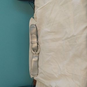 Women's full length white linen skirt